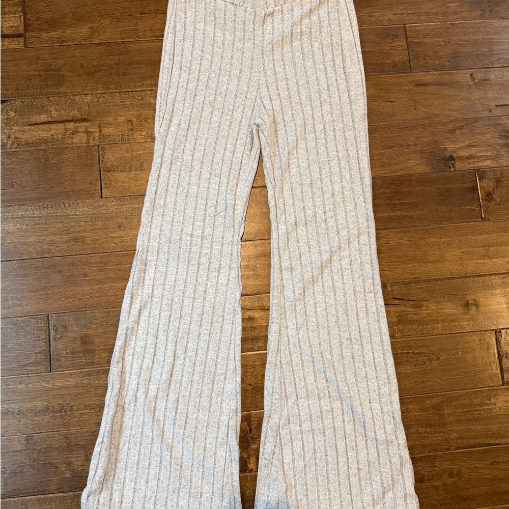 SHEIN Gray Ribbed Knit Pants